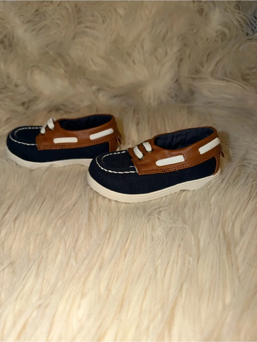 H&M Navy and Brown Kids Moccasin-Style Shoes